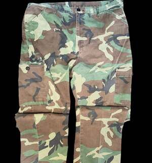 Vintage Liberty Woodland Camo Cargo Pants USA Made 38 Waist